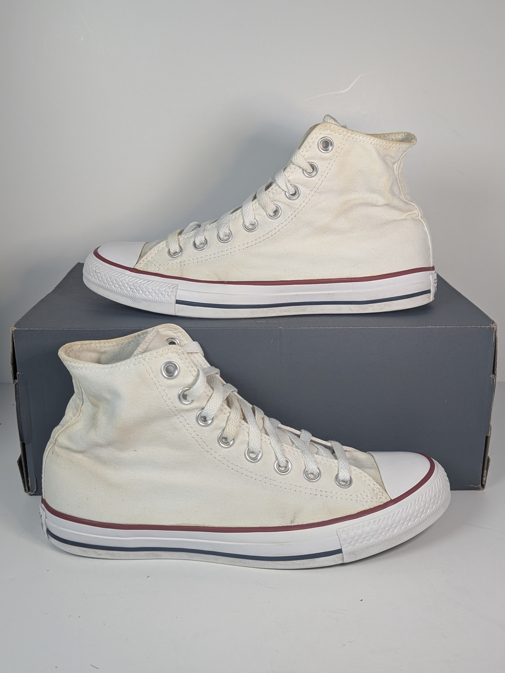 Converse Chuck Taylor All Star High Top White Canvas Sneakers Womens Size 9